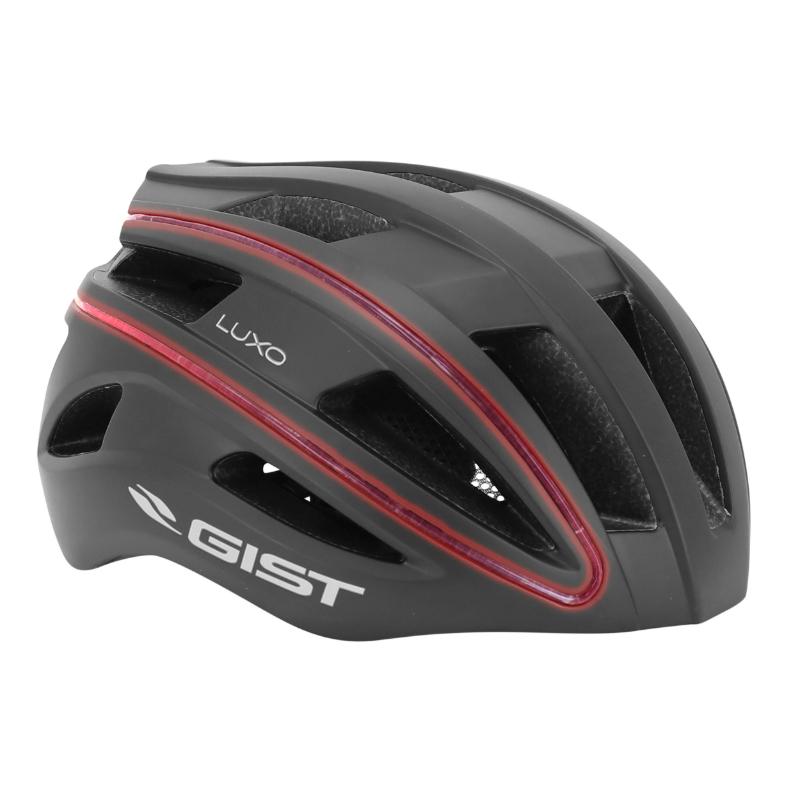 Casque vélo adulte GIST Urbain Luxo noir in-mold avec éclairage USB 360° taille 56-62