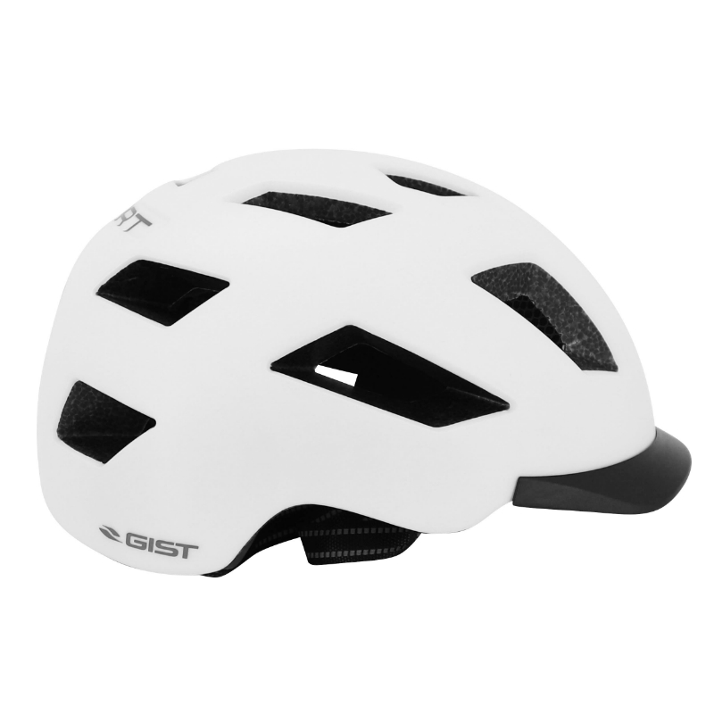 Casque vélo adulte GIST urbain smart blanc in-mold avec éclairage arrière 52-58 - vue 8