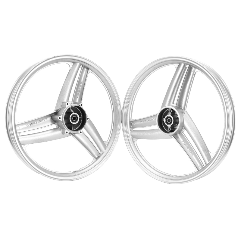Jante roue cyclo 17" type Grimeca pour Peugeot 103 SP MVL argent (paire) - vue 2