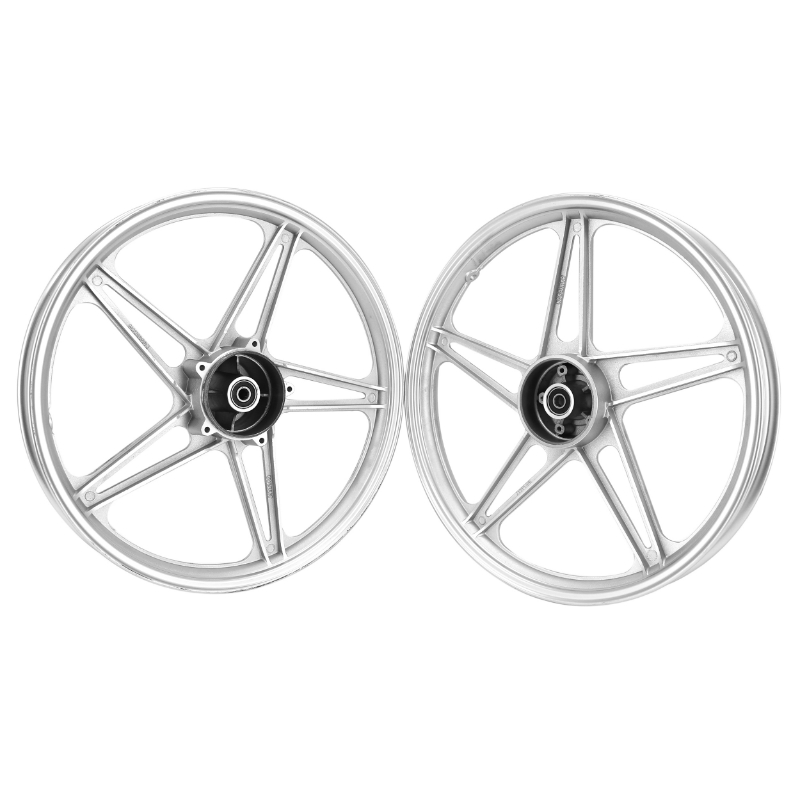 Jante roue cyclo 17" type Bernardi pour Peugeot 103 MVL Vogue argent (paire) - vue 2