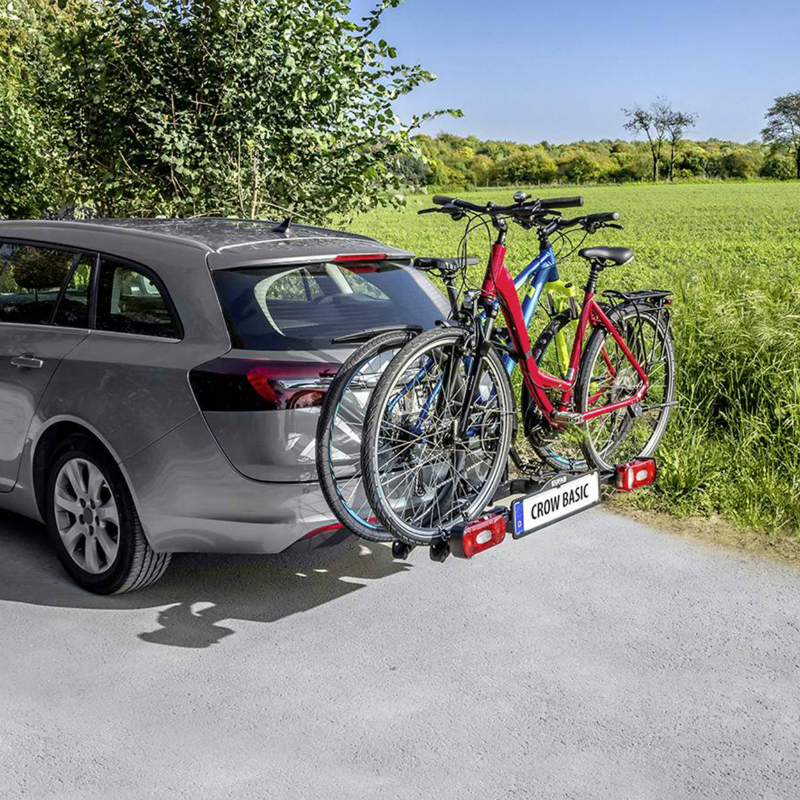 Porte velo plateforme Eufab crow basic pour 2 velos vae fixation rapide sur l'attelage - charge maxi 50KGS - vue 2