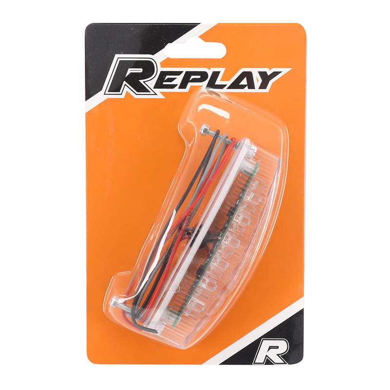 Feu arrière universel Replay à LEDs Space transparent 19 LEDs rouge homologué CE (107x29mm) - vue 4