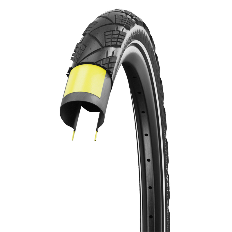 Pneu VTC VAE urbain 29 x 2.00 Schwalbe Marathon Efficiency Addix noir TS (50-622) renforcé V-Guard flanc réflex homologué VAE E50 - vue 2
