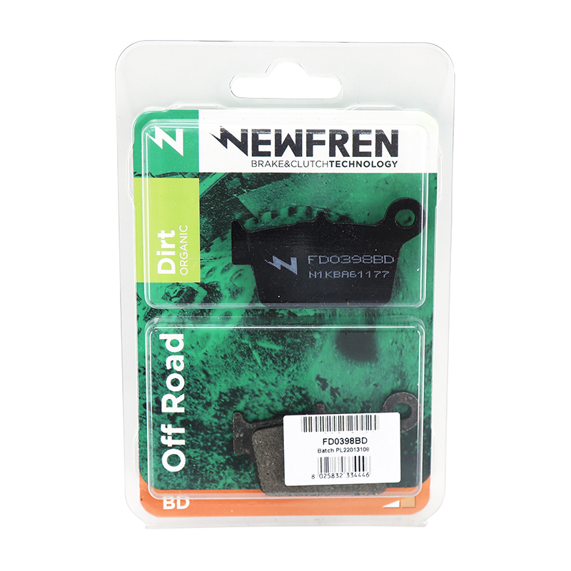 Plaquette de frein Newfren pour beta 50 RR 2005+ ar, 125 urban 2008+ ar, 50 motard alu AM6 ar (l 66MM - h 37MM - p 7.6MM) (FD0398BD) (dirt organique) - vue 3