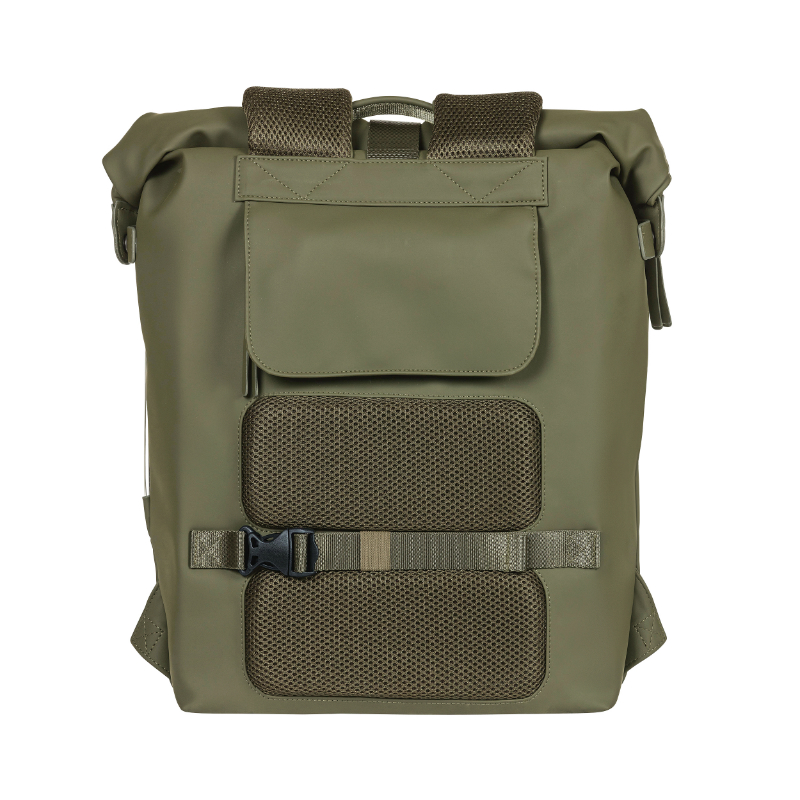Sacoche arriere sac a dos velo laterale Basil soho 17L vert foret fixation porte bagage crochet hook (31X14X37CM) avec eclairage LED - vue 5