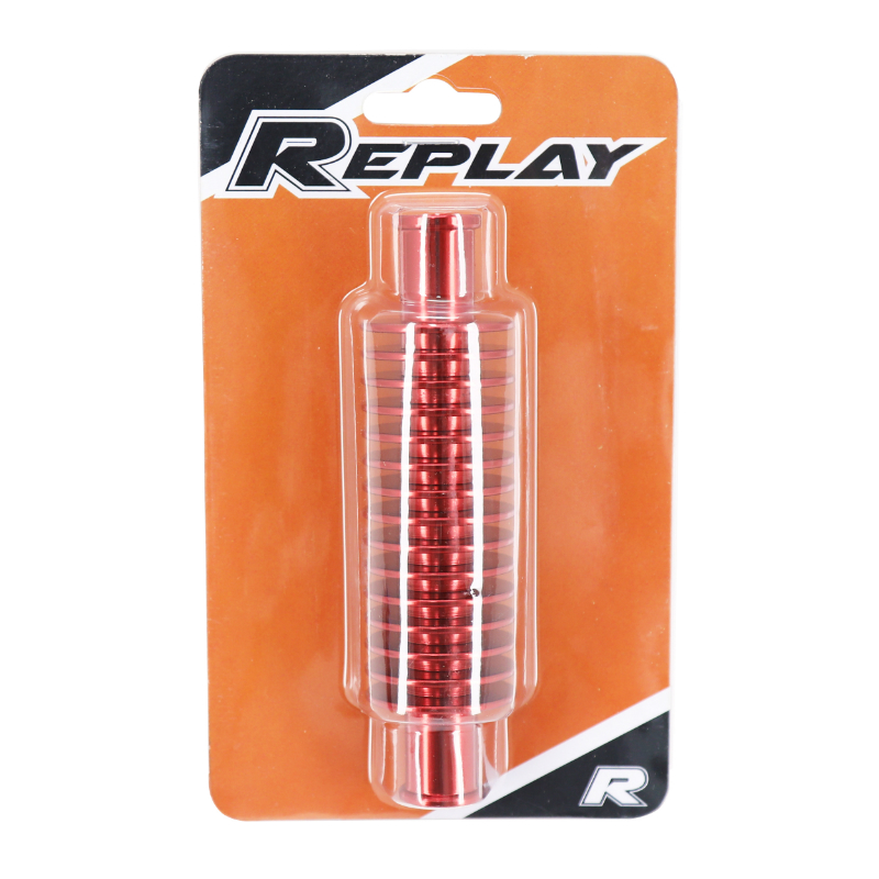 Radiateur refroidisseur de durite d'eau aluminium CNC rouge circulaire 133 x 35 mm fixation 17 mm REPLAY - vue 2