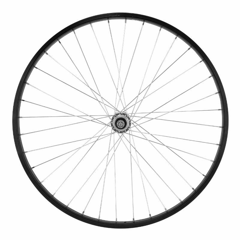 Roue VTT patin 26" M110 arriere noir moyeu argent alu axe plein roue libre 7-6-5V (vendu avec ecrou 10X100) jante 21C - vue 2