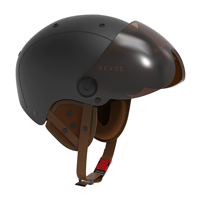Casque vélo adulte Revoe Premium urbain-city noir mat taille 55-56 visière réglable protection oreille amovible homologation EN1078+A1 - vue 3