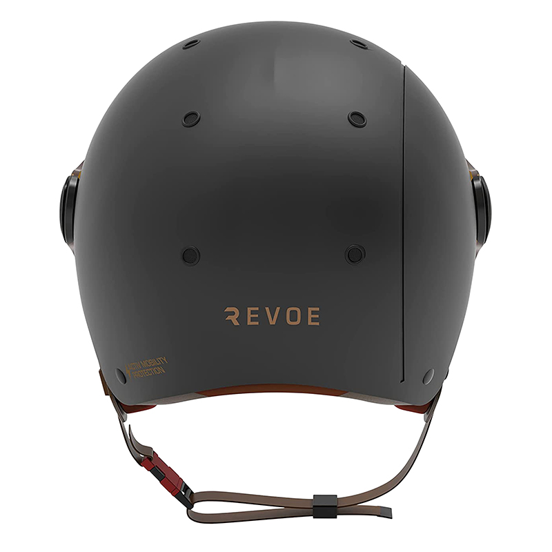 Casque velo adulte Revoe premium urbain-city noir mat taille 57-58 visiere reglable, protection oreille amovible (vendu en boite) compatible ebike et trottinette - homologation EN1078+A1 - vue 5
