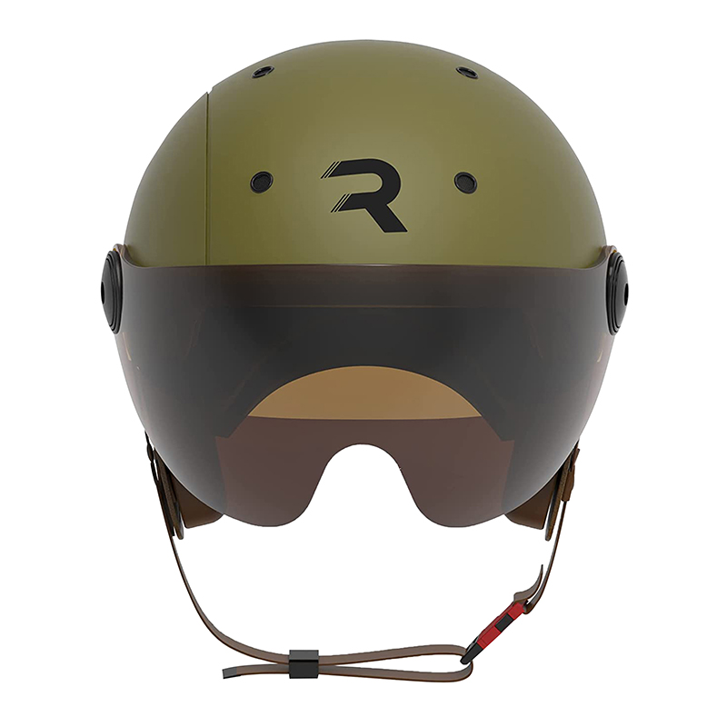 Casque vélo adulte REVOE Premium urbain-city kaki mat taille 59-60 visière réglable protection oreille amovible EN1078+A1 - vue 3