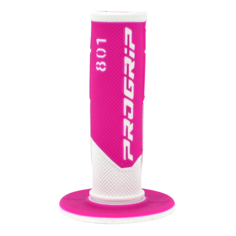Revêtement de poignée Progrip 801 double densité fluo blanc-fuchsia 115 mm fermé (paire) - vue 3