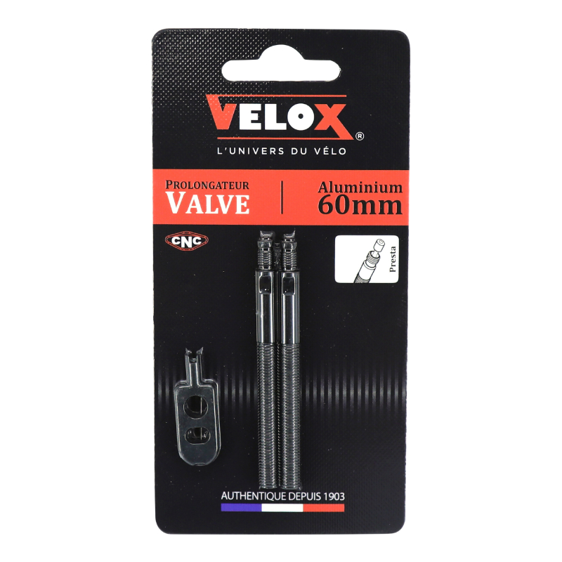 Prolongateur de valve Presta Velox 60 mm pour tubeless et tubetype (paire) - vue 2
