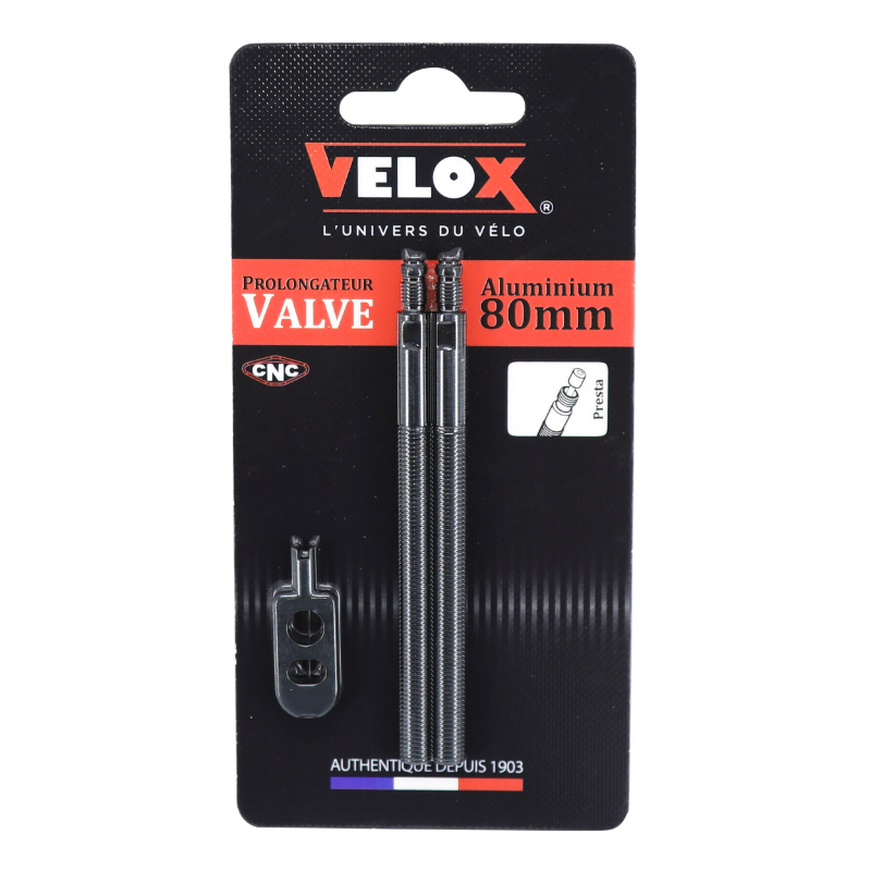 Prolongateur de valve Presta Velox 80 mm pour tubeless et tubetype (paire) - vue 2