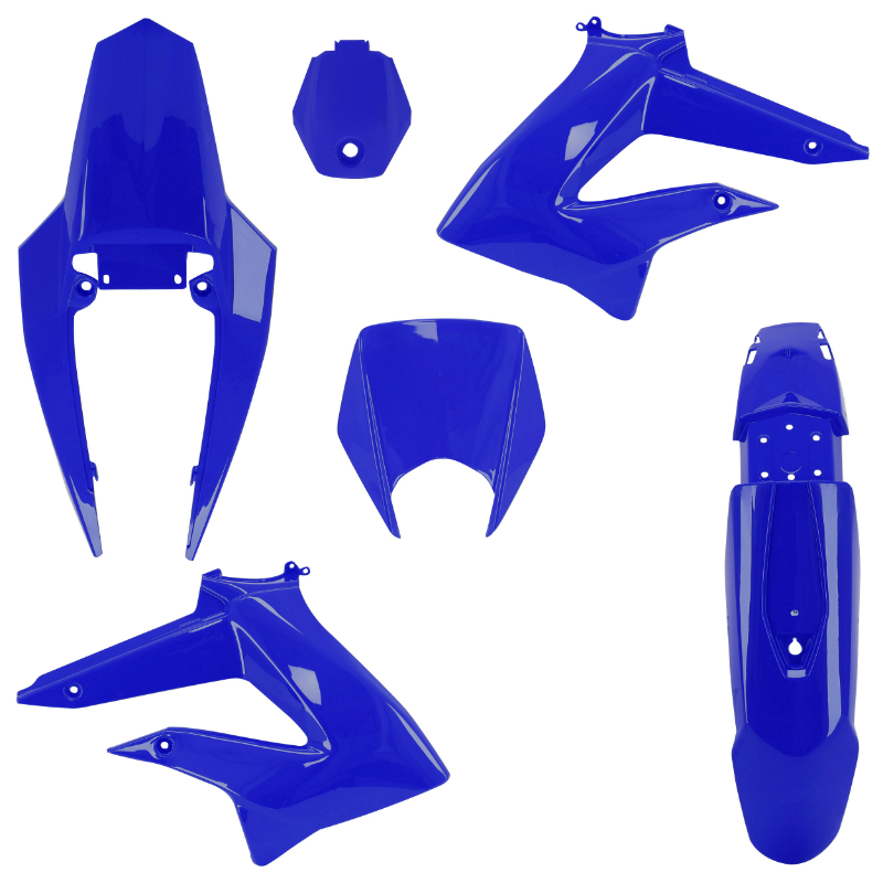 Carrosserie-carénage 50 à boîte adaptable Derbi 50 Senda DRD 2011-2017 bleu brillant (kit 6 pièces) - vue 2