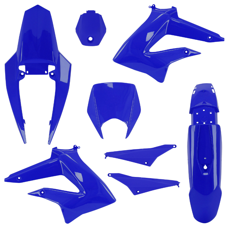 Carrosserie-carénage 50 adaptable Derbi 50 Senda DRD 2011-2017 bleu brillant kit 8 pièces P2R - vue 2