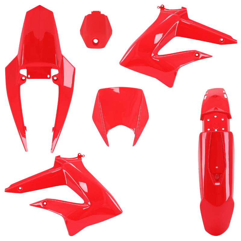 Carrosserie-carenage 50 à boîte adaptable Derbi 50 Senda DRD 2011-2017 rouge brillant kit 6 pièces P2R - vue 2