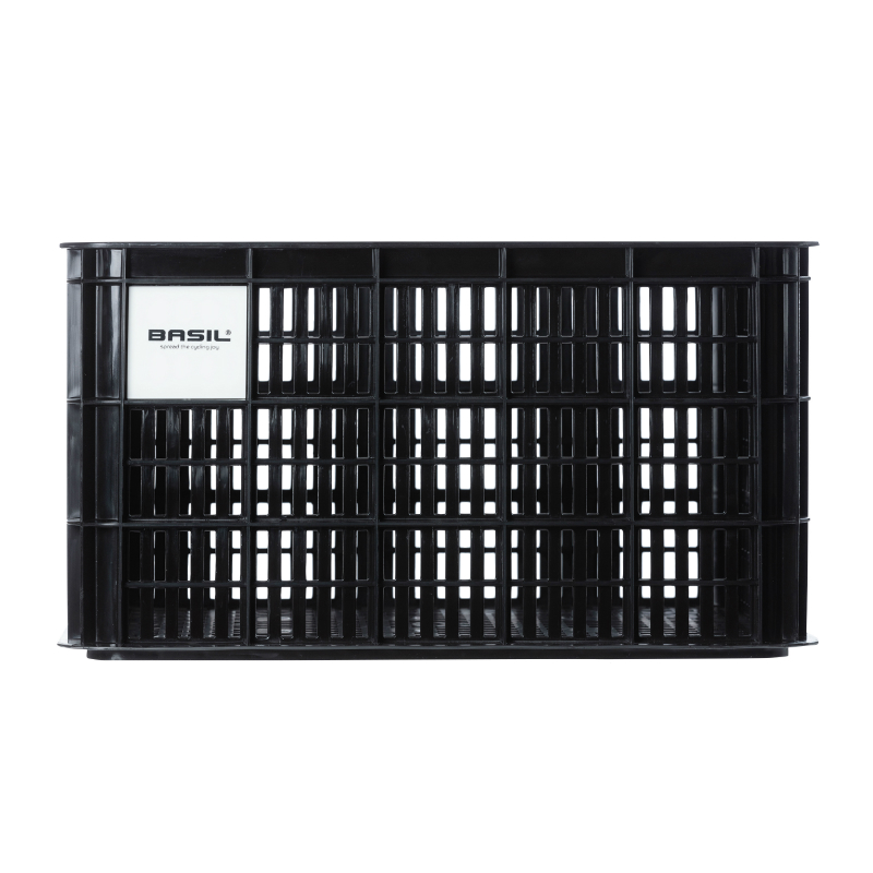 Panier caisse plastique recyclé Basil noir 40L avant-arrière 49x36x27cm - vue 2