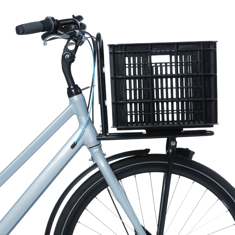 Panier caisse plastique recyclé Basil noir 40L avant-arrière 49x36x27cm - vue 4