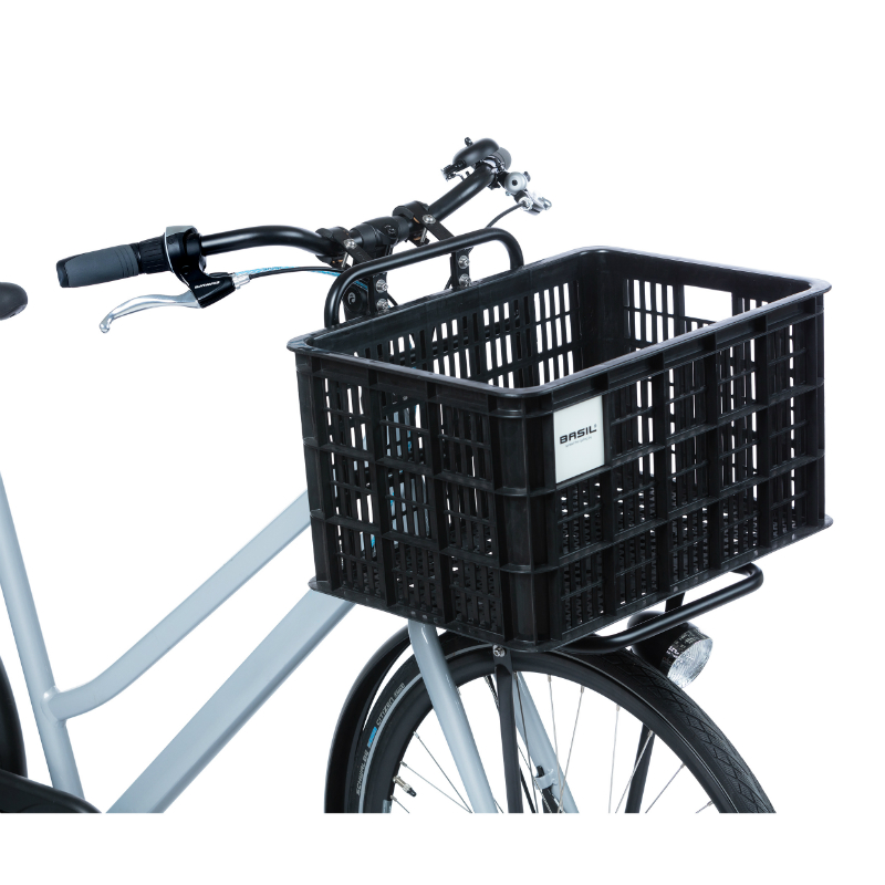 Panier caisse plastique recyclé Basil noir 40L avant-arrière 49x36x27cm - vue 5