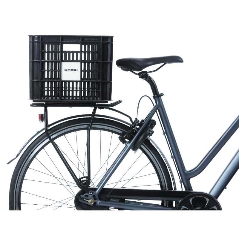 Panier caisse plastique recyclé Basil noir 40L avant-arrière 49x36x27cm - vue 6