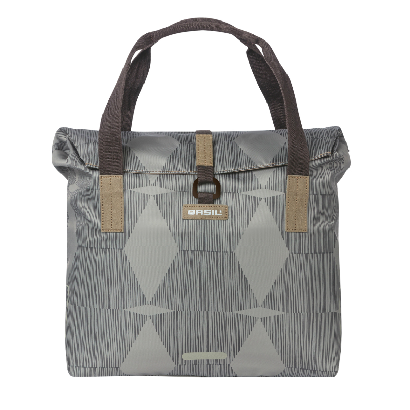 Sacoche arrière vélo latérale Basil City Shopper Elegance taupe 20-26L - vue 2