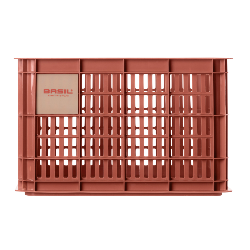 Panier caisse plastique recyclé Basil rouge terre 29L avant-arrière - vue 2