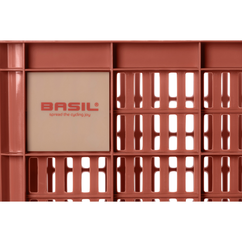 Panier caisse plastique recyclé Basil rouge terre 29L avant-arrière - vue 3