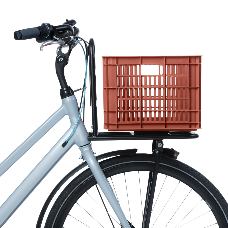 Panier caisse plastique recyclé Basil rouge terre 29L avant-arrière - vue 4