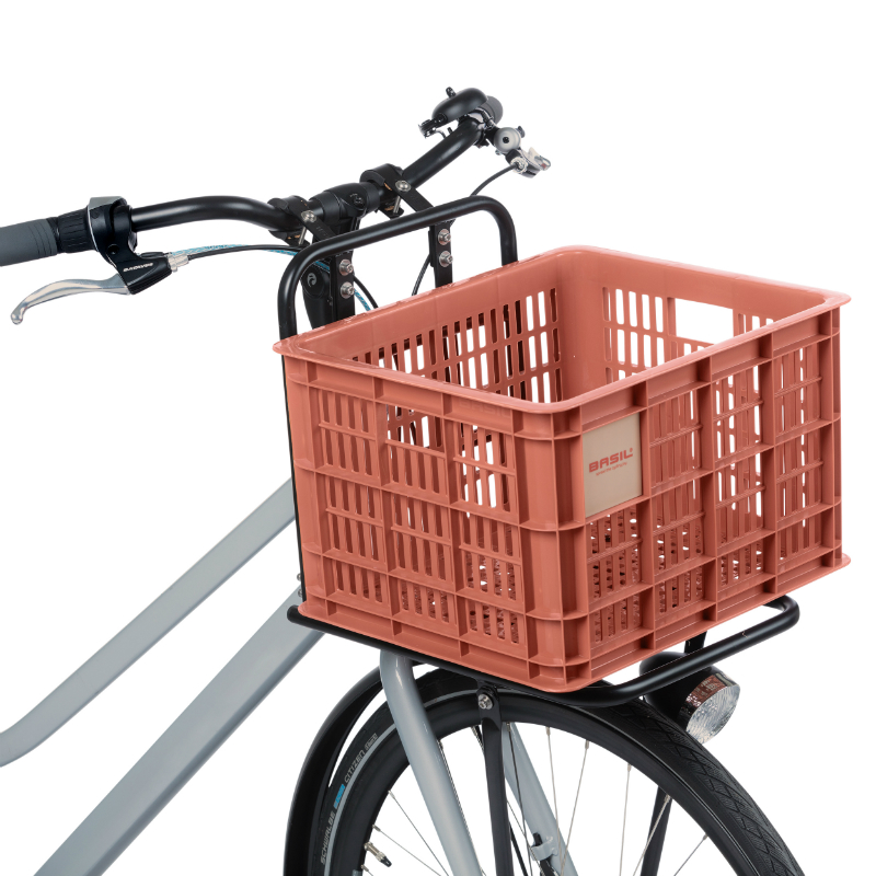 Panier caisse plastique recyclé Basil rouge terre 29L avant-arrière - vue 5