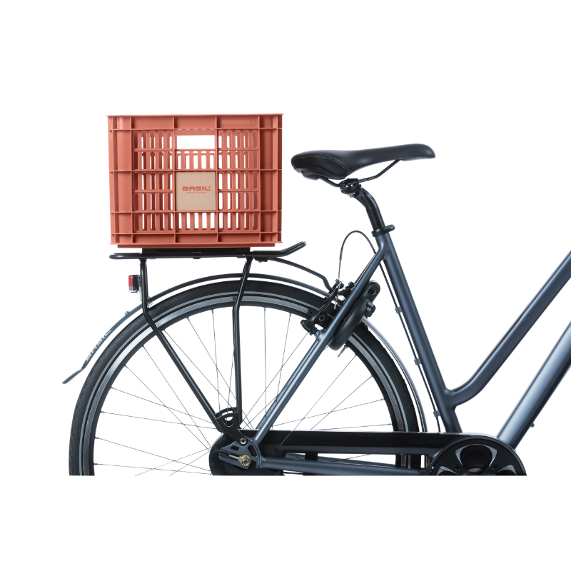 Panier caisse plastique recyclé Basil rouge terre 29L avant-arrière - vue 6