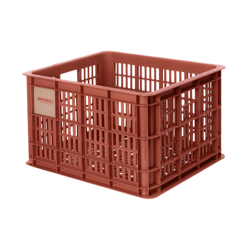 Panier caisse plastique recyclé Basil rouge terre 29L avant-arrière - vue 7
