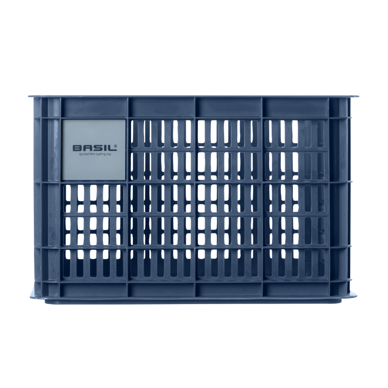 Panier caisse plastique recyclé Basil bleu 29L avant-arrière - vue 2