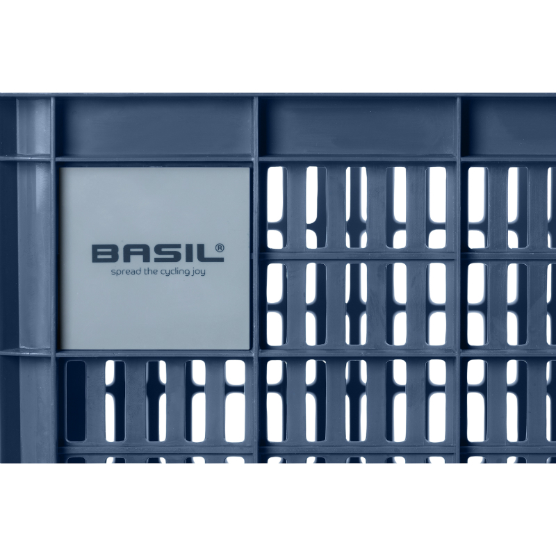 Panier caisse plastique recyclé Basil bleu 29L avant-arrière - vue 3