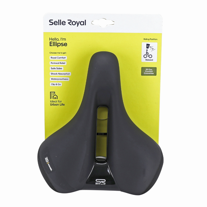Selle Royal ellipse loisir avec trou central relaxed noir 250X223MM 638G - vue 7