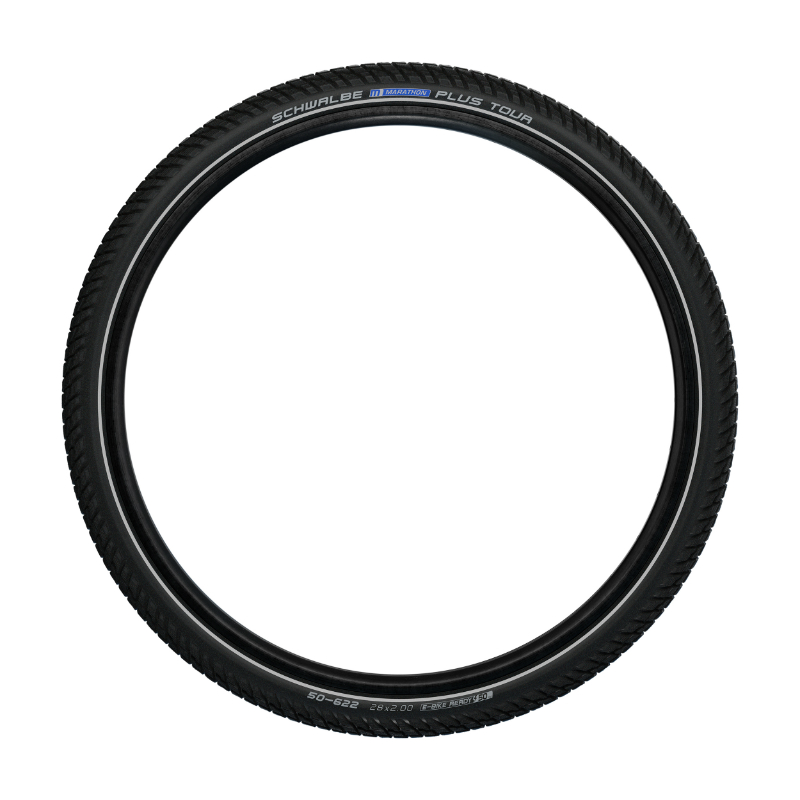 Pneu VTC Schwalbe Marathon Plus Tour 700 x 35 noir TR (37-622) renfort 5 mm flanc réflex homologué VAE E50 - vue 4