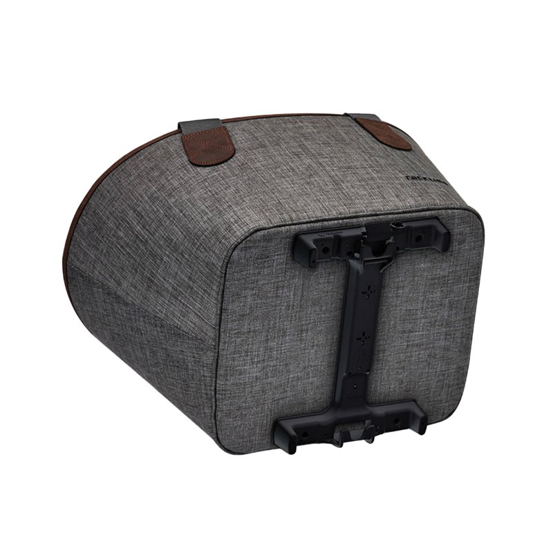 Panier-sac a main velo Racktime agnetha 2.0 gris fixation porte bagage (l 34CM x l 26CM x h 37CM) - compatible systeme Racktime snapit 2.0 (nouvelle version apres 2021 monte chez scott) - vue 2