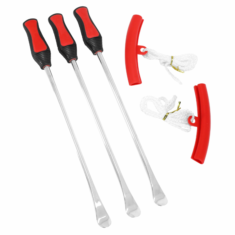 Outil démonte pneu en cuillères (X3) et mors protège jante (X2) longueur 290 mm P2R