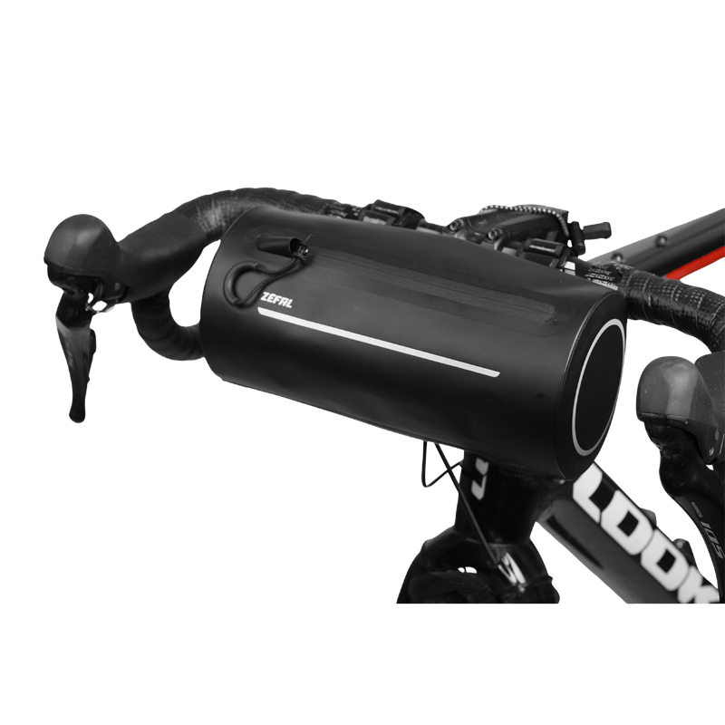 Sacoche de cintre-guidon velo Zefal z adventure F2 noir fixation velcros (250X d 120MM - 2.5L) - zip et sacoche thermosoudees etanches pour gravel - VTT - route - vue 4