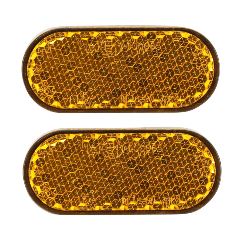Catadioptre vélo fixation latérale orange adhésif 50X22 P2R (paire) - vue 2