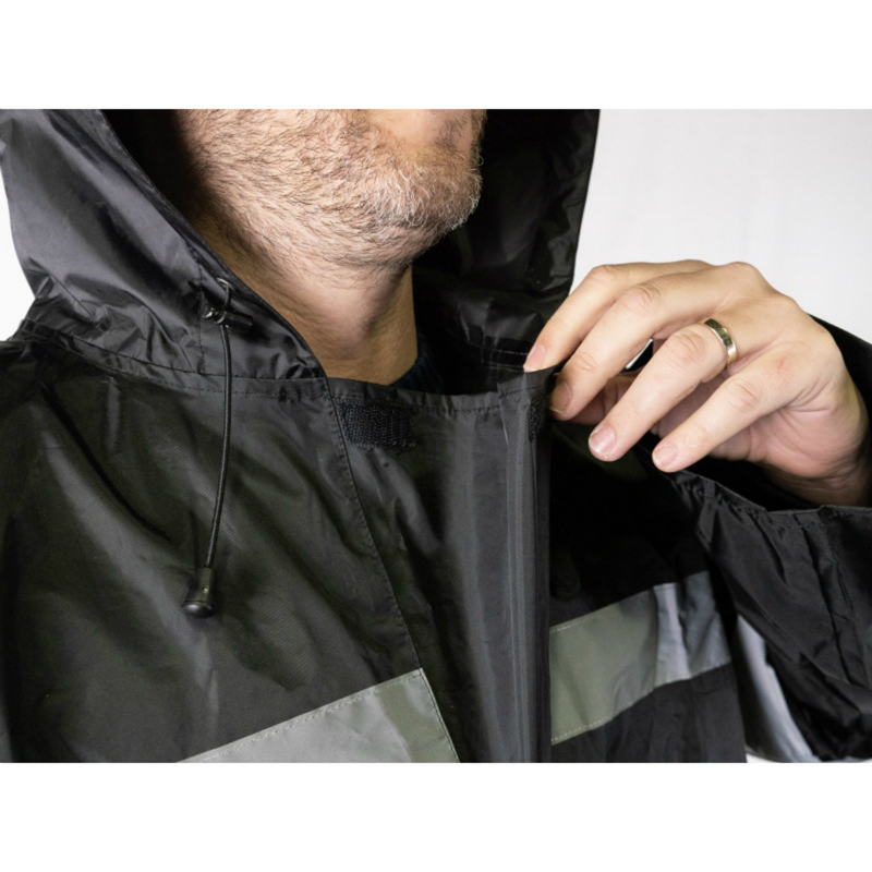Poncho cape anti-pluie adulte Sélection P2R noir waterproof avec capuche taille 1,60 à 1,68 m - vue 4