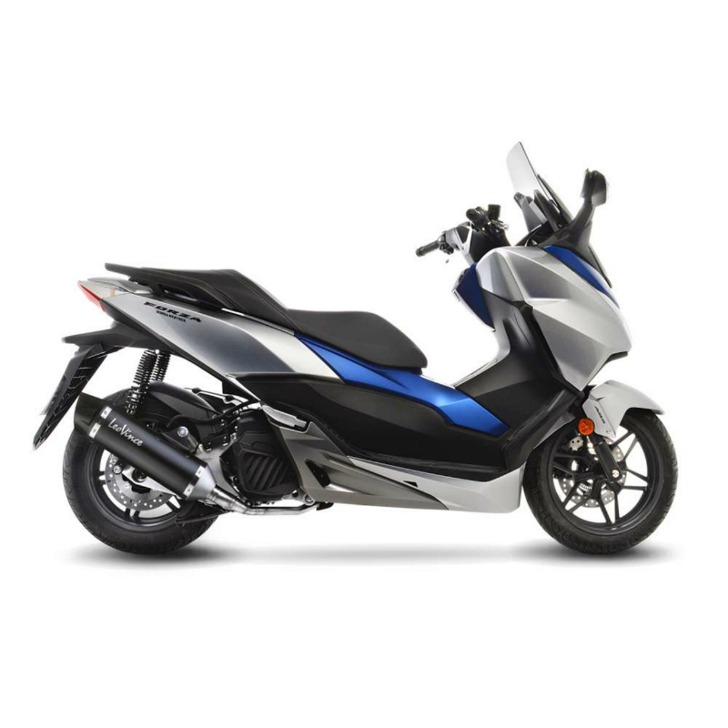 Pot maxiscooter leovince SBK nero pour honda 125 forza 2017+2020 euro 4 (coupelle carbone) (avec catalyseur) (homologue ce) -ref 14052K - vue 2