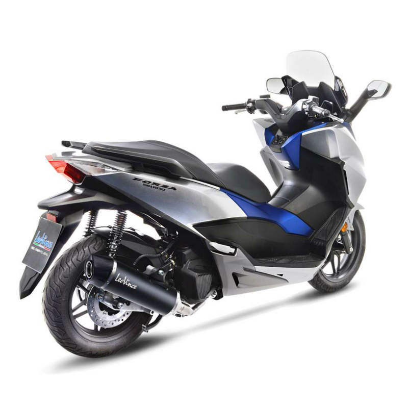 Pot maxiscooter leovince SBK nero pour honda 125 forza 2017+2020 euro 4 (coupelle carbone) (avec catalyseur) (homologue ce) -ref 14052K - vue 3