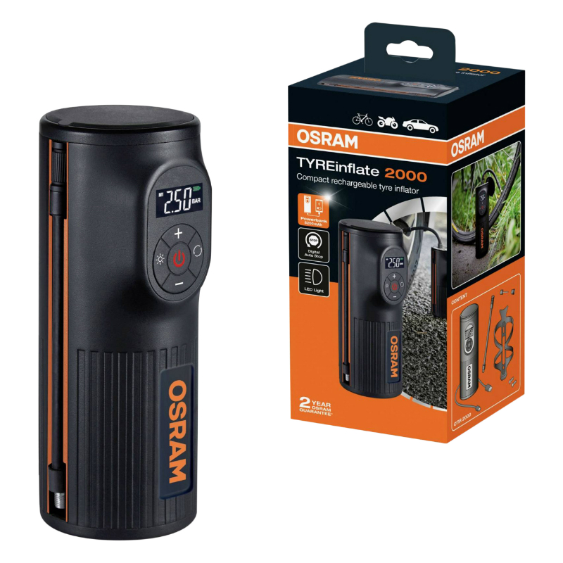 Compresseur-gonfleur universel multifonctions OSRAM 12V avec éclairage et batterie de secours - vue 7