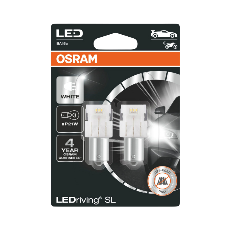 Ampoule LED 12V 1,9W culot BA15S 6000K blanc froid P21W OSRAM LedRiving (blister de 2) - vue 3