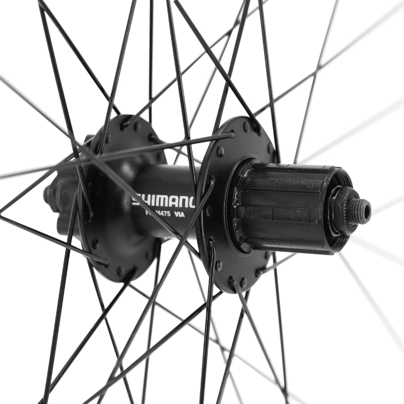 Roue VTT disque blocage 29" karma arriere noir moyeu shimano M475 disque 6 trous cassette type shimano 11-10-9-8V 32 rayons jante 21C - vue 3