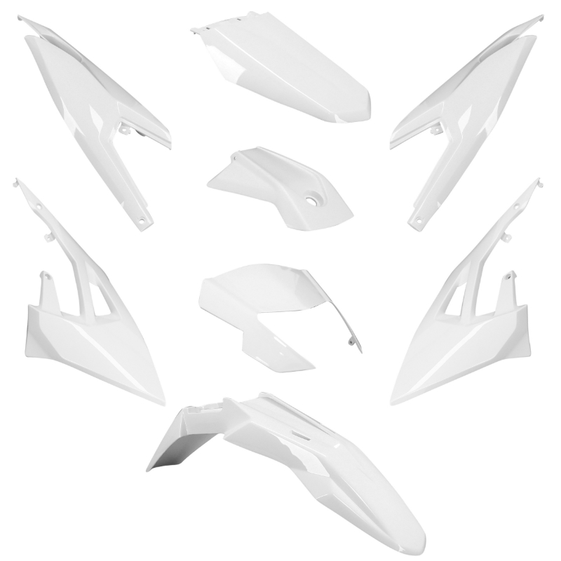 Carrosserie-carénage 50 à boîte adaptable Derbi 50 Senda Xtreme 2018+ - Gilera 50 RCR 2018+ - SMT 2018+ blanc brillant (kit 8 pièces) - vue 2