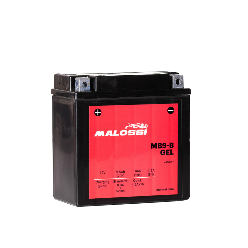 Batterie 12V 9 ah MB9-B Malossi gel sans entretien prete a l'emploi (lg135xl75xh139mm) (equivalent YB9-B - gel) (activee en usine-fa)