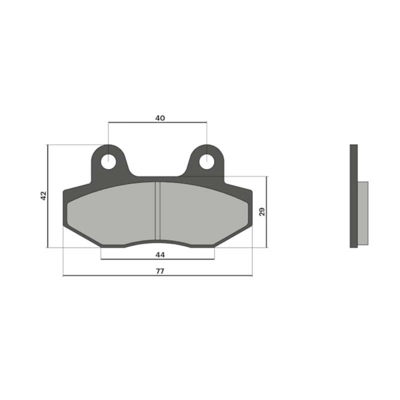 Plaquette de frein Malossi sport Hyosung Comet 125 2002+, GV Aquila 125 2000-2004, GV Aquila 650 2005-2007, Comet 600 2003, Keeway RY8 50 2010-2016 - vue 2