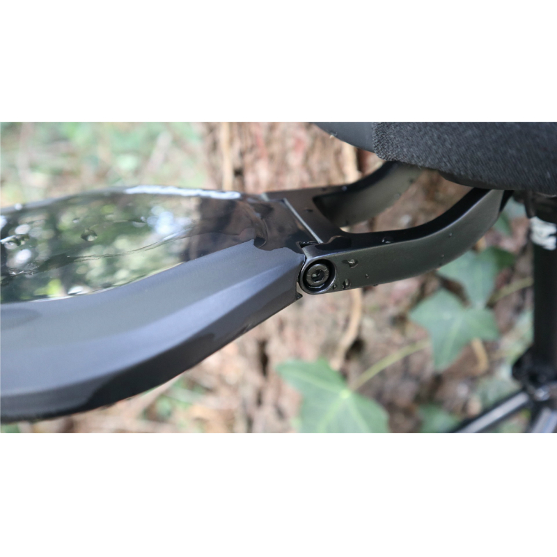 Garde-boue VTT ajustable 16'' à 29'' Polisport S-Mud MTB noir sur rail de selle 380 mm - vue 5