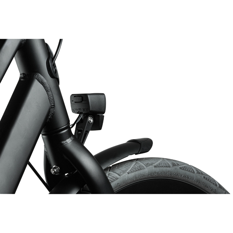 Eclairage velo pour moyeu dynamo avant sur fourche Axa NXT 60 lux noir bouton switch on-off - pour voir a 70M et visible a 4KMS - eclairage a l'arret 4MN - vue 5